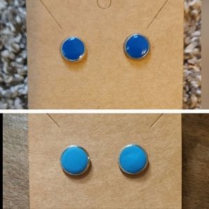 Free w/ Purchase Blue Clay Stud Earrings